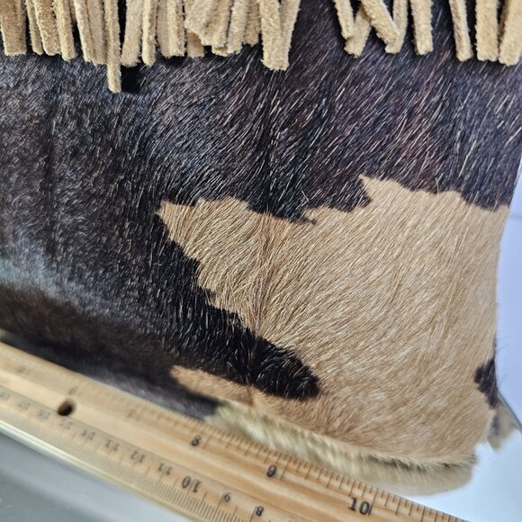 Cow Fur Handbag With Leather Tassles Feels Like A Real Cow. Hair On hide Cattle - Picture 4 of 16